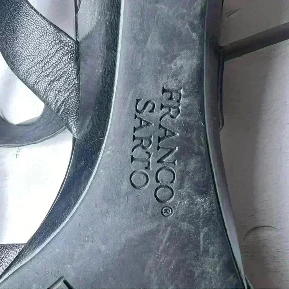 Franco Sarto Women’s Black Leather Ankle Strap Wedge Sandals Size 7 1/2 M - Picture 16 of 16